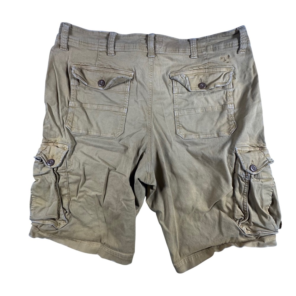 American Eagle Cargo Shorts Mens 38 Tan Extreme Flex Khaki Hiking Y2K Style - Picture 14 of 14